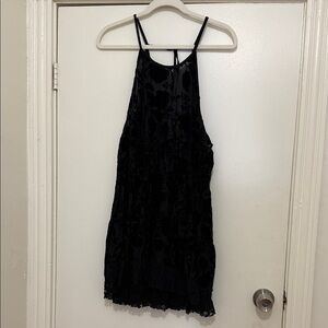 Free People Black Velvet Mini Dress
